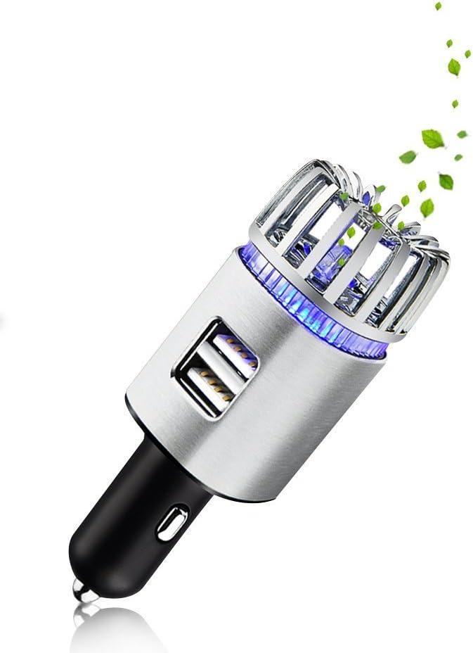 AutoKraze Car Air Purifier - Plug In Air Freshener Ionizer | Removes Smoke, Pet Smell, Dust, Pollen, Bacteria and other Bad Odors from Vehicle - Works great in your Auto or RV