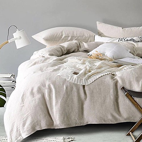 Lausonhouse 100% Linen Duvet Cover Set - King - Natural