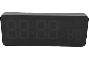 Bewinner Digital Wall Clock WiFi Sync 3 Brightness Levels | Auto DST Temperature Humidity Display, Wireless Remote 10m, Wall 