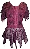 135 B Agan Traders Gypsy Assymetrical Sheer Hem Top Blouse