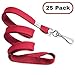 MIFFLIN-USA Flat Lanyards for ID Badges (Red, 36 Inch, 25 Pack), Comfortable Neck Straps
