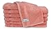 SALBAKOS - 100% Turkish Cotton Heirloom Quality Wash Cloth, Hand, Bath, Bath Sheet Towels and Bath Rugs & Mats (Coral, 12 Washcloths)