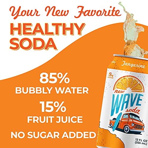 New Wave Natural Sparkling Soda Water Sweetened with Real Fruit Juice
