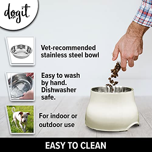 Dogit Elevated Dog Bowl, Stainless Steel Dog Food and Water Bowl for