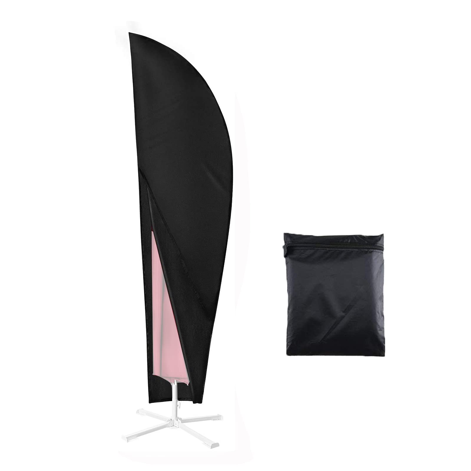 Parasol Protective Cover 420D Oxford Fabric, Protective Cover with Rod, Weatherproof UV-Resistant Snow Proof, Outdoor for Cantilever Umbrella (up to 280 cm)