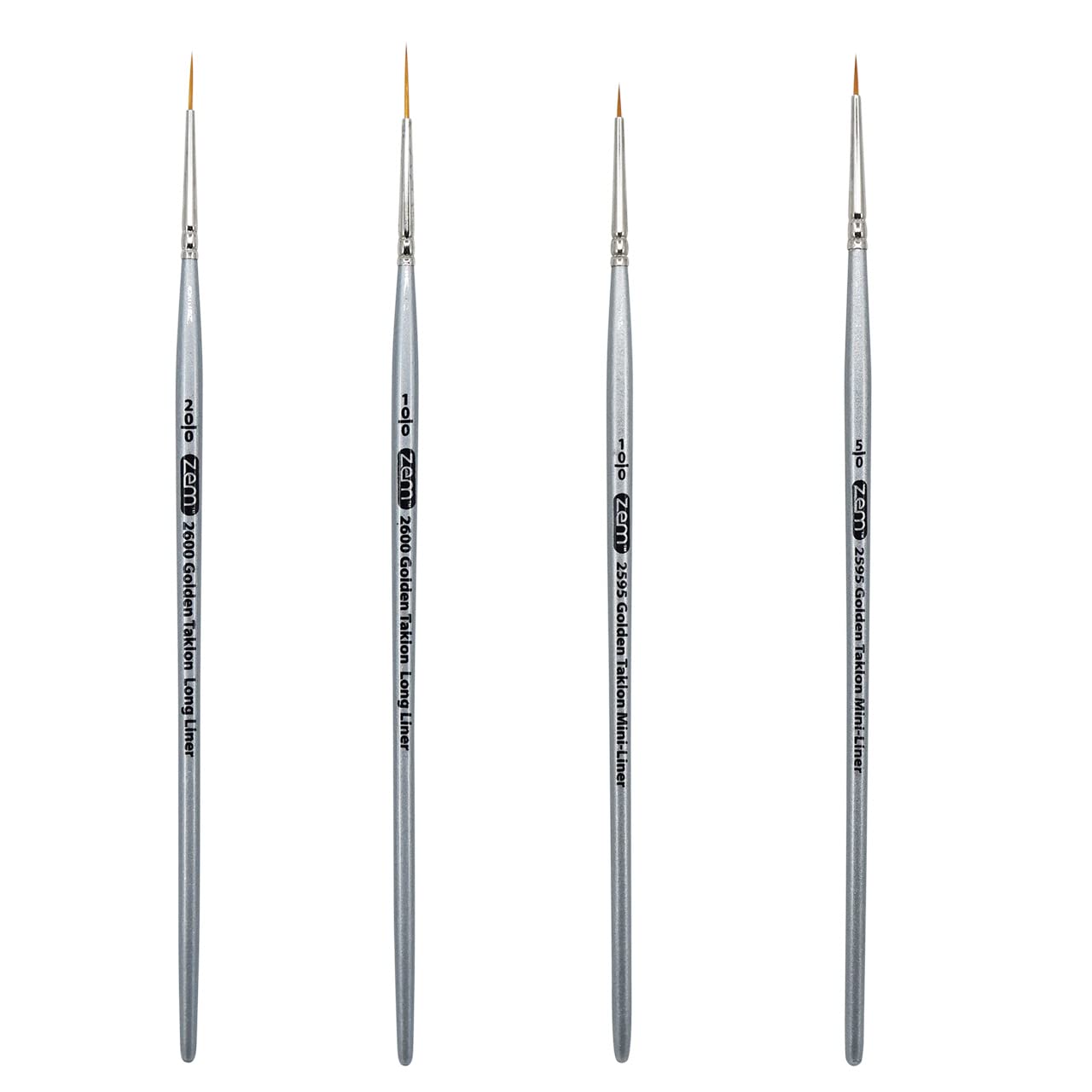 ZEM Golden Taklon Detail Brush Set Liners 20/0, 10/0 and Mini Liners 10/0, 5/0