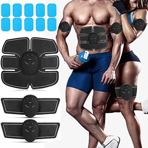LuoKaGee ABS Stimulator Muscle Toner with 10PCS Gel Pads Abdominal Toning Belt EMS Ab Stimulator Muscle Trainer for Men Women
