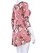 AMORE ALLFY Women's 3/4 Sleeve V-Neck Flare Hem Patterned Tunic Mauve 170403 X-Large
