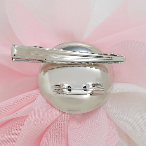 Lady Peony Silk Party Wedding Brooch Corsage Hair Head Clip Headdress Flowers (Pink color&acutiflorous)