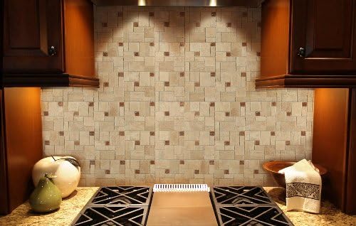 Instant Mosaic Peel'N'Stick Natural Stone Mosaic Wall Tile, 12" x 12"