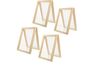 SEWACC 4pcs Wooden Paper Making Mold Frame Paper Making Screen Paper Making Kit Screen Printing Frame for DIY Paper Craft