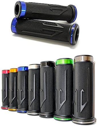 Universal Motorcycle Rubber Gel Hand Grips for 7/8" Handlebars Honda Suzuki Yamaha(Blue)