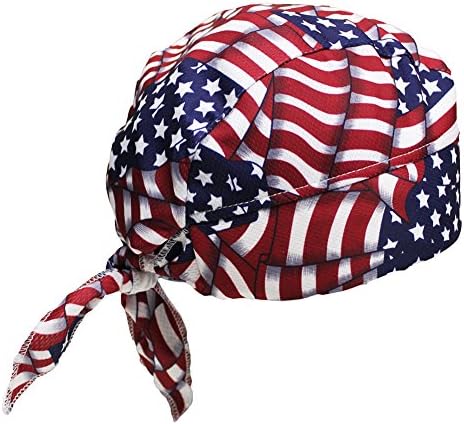 Evaporative Cooling Skull Cap Red, White & Blue One Size