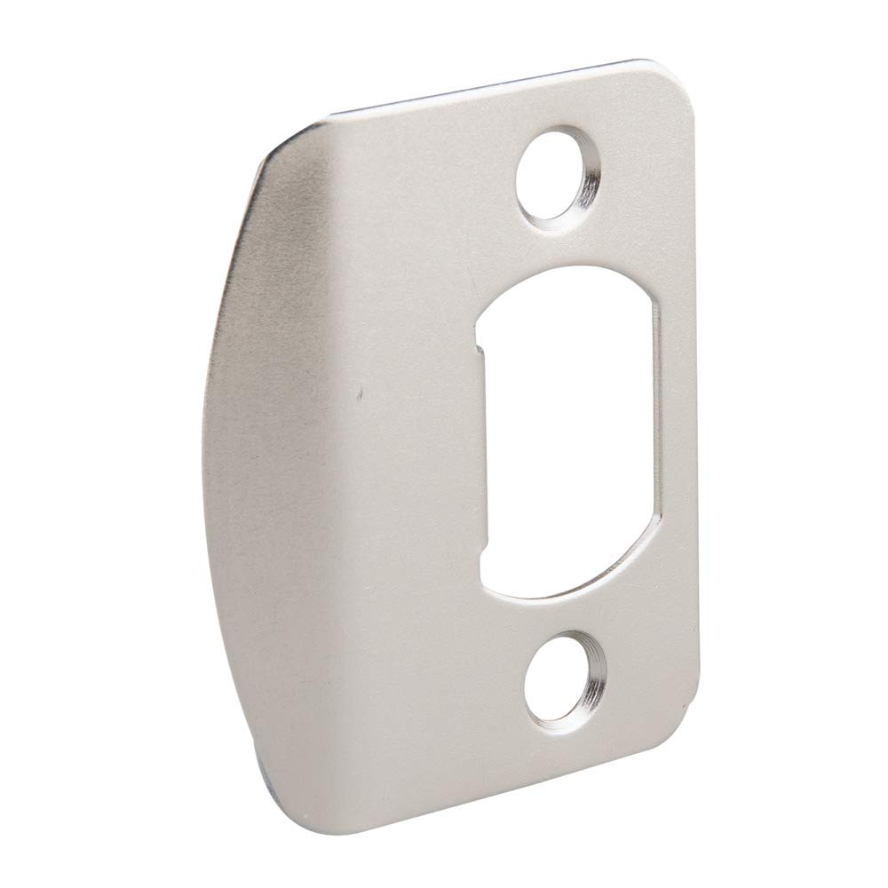 Photo 1 of EZ-FLO 57864 Universal Door Strike Plate with Screws, 2-1/4 inch x 1-7/16 inch, Satin Nickel, 2 Pair