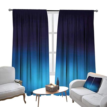 Amazon Com Despkon Navy Curtains Ombre Style Deep Sea Ocean
