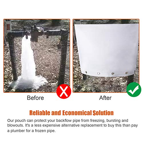 RUSFOL Insulated Pouch for Pipe Winter Freeze Protection,tinfoil Inner 30" W X 24" H backflow Insulation Cover