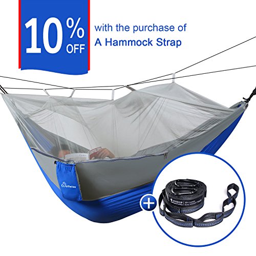 WolfWise Outdoor Double 2 Person Ultralight Camping Hammock (Straps)