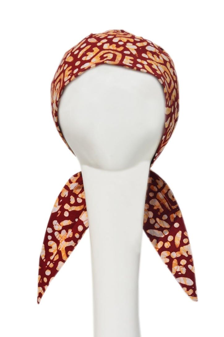 chemo scarves batiks play maroon ( buy 1 get 1 sleep cap free )