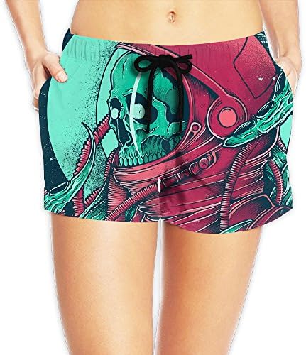 Trippy Skull Anstronaut Women's Novelty Printing Swim Pants