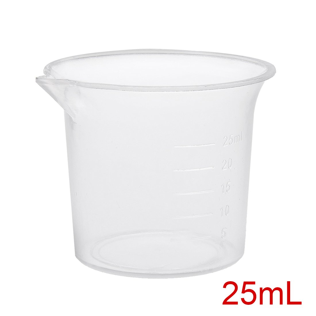 sourcing map Measuring Cup 25ml PP Plastic Graduated Beaker Transparent for Lab Kitchen liquids 2pcs, 2pcs/25ml - Image 3