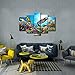 Xlarge 5 Piece Underwater World Canvas Wall Art Painting Sea Turtles Tropical Fish Swim on Coral Reef in the Sea Ocean Picture Prints Kids Room Wall Decor Stretched and Framed Ready to Hang 40x60inch