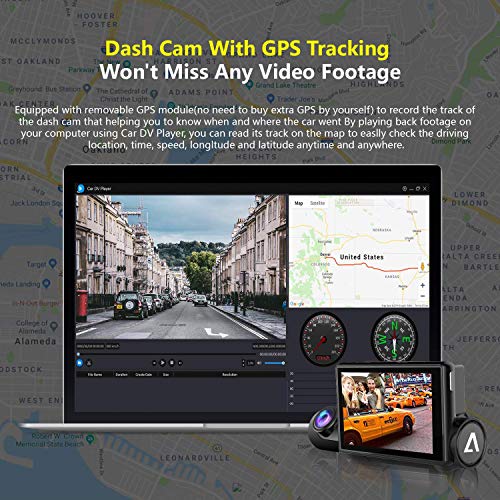 Dash Cam 3.0" OLED Touch Screen Dual 1080P FHD Front and Inside Dash Camera for Cars-WiFi GPS Car Driving Recorder with Sony Night Vision Sensor 170° Wide Angle WDR G-Sensor Anoopsyche - Thumbnail 5