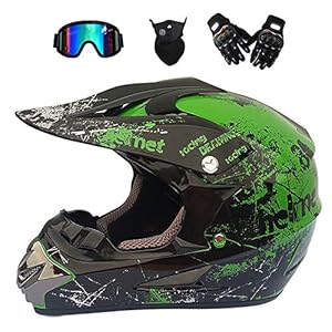 CNSTZX Crosshelm voor Volwassenen, Full Face Downhill Headset Crossmotor Integralhelm voor Heren en Dames, D.O.T…