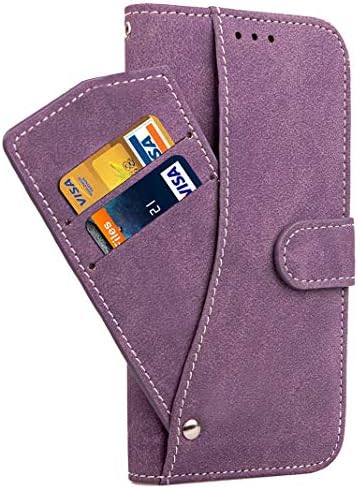 Case for iPhone Xs Max,Purple Cover Vintage Leather Wallet Case for iPhone Xs Max,Flip Folio Book Cover with Card & Cash Slots Pocket Kickstand Magnetic Closure