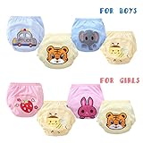 Losorn Baby Boys Girls 4 Pack Cute Potty Training Pants Reusable