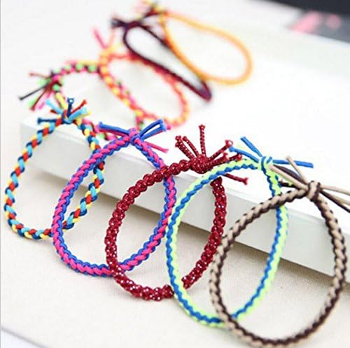 dolly2u 20PCS Fashion Girl Elastic Hair Ties Rubber Band Knotted Hairband Ponytail Holder#3 colorful