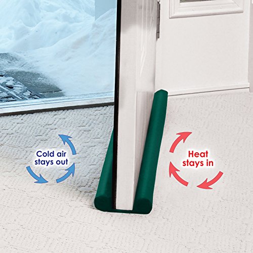 Twin Draft Guard 60223-DNA Energy Saving Under Door Stopper, Green