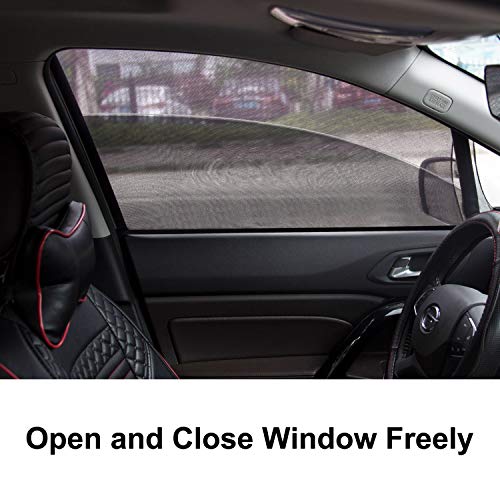 AURSINC Car Side Window Sun Shade, Breathable Mesh Sun Shield with UV Rays Protection Mosquito Prevention Fit for Cars, Trucks and SUVs Large Size-4 Packs