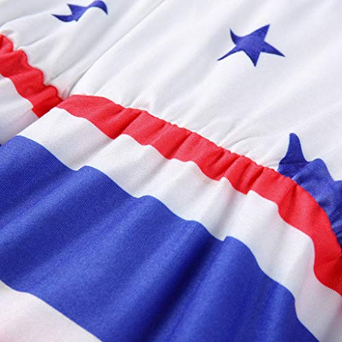 Women's Tank Dress American Flag Print Sleeveless Loose Plain Maxi Dresses Casual Long Dresses with Pockets White - Thumbnail 3