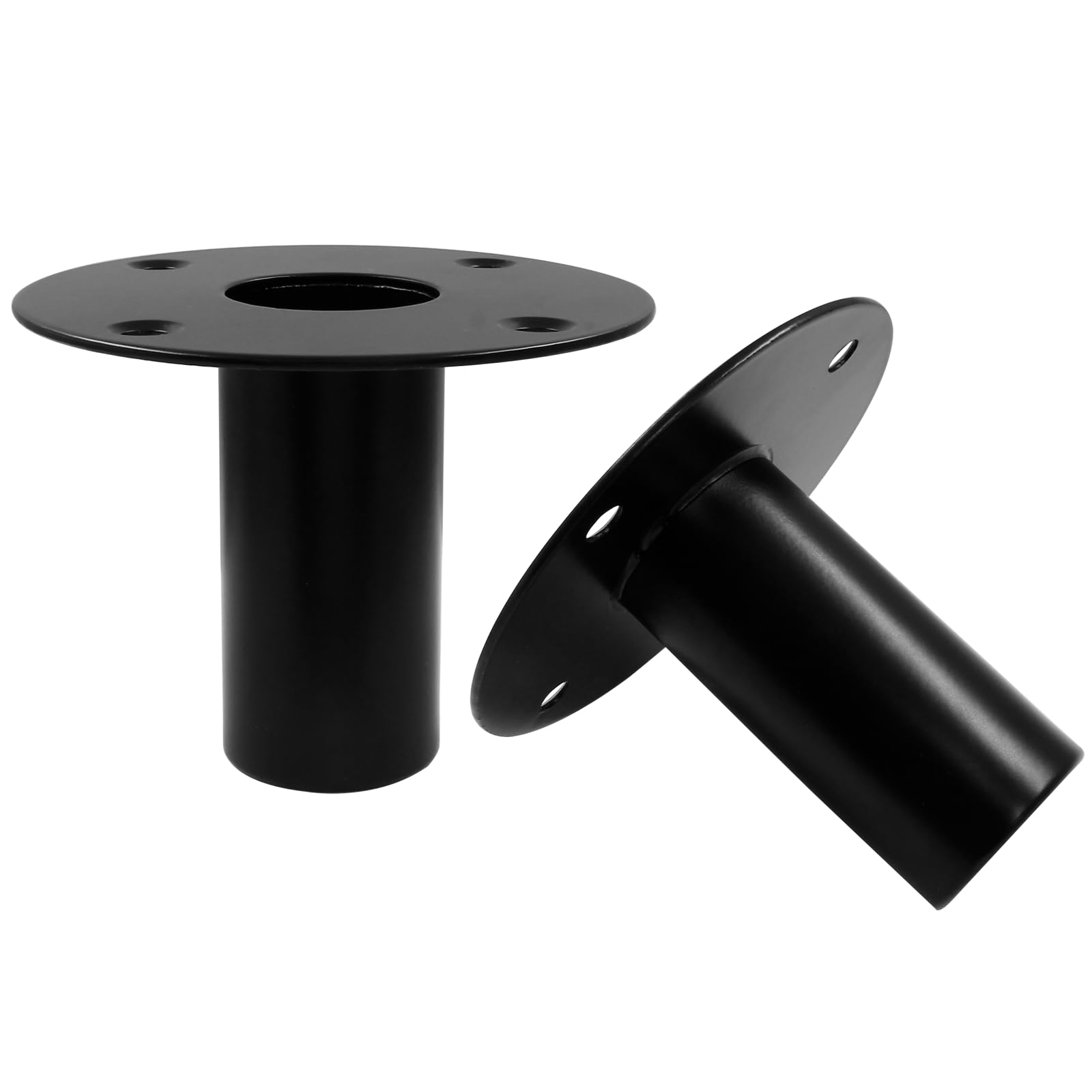 Photo 1 of Hordion 2 pcs Speaker Stand Top Bracket, 107 * 80mm/4.21 * 3.15 Inch Metal Speaker Mounts Hat, Black Studio Speaker Mount for Stand Pole