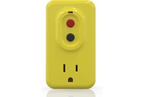 ELEGRP Single Outlet GFCI Adapter, 15 AMP Grounded 3-Prong GFCI Adapter, for Indoor Use with Automatic Reset, UL Listed, Yellow, 1 Pack