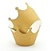 UNIQLED Pack of 50 Crown Vine Lace Cut Bake Cake Paper Cups Liner Cupcake Wrappers Muffin Holder Case Baking Cup for Wedding Birthday Party Baby Girl Shower Decoration (Glitter Gold)