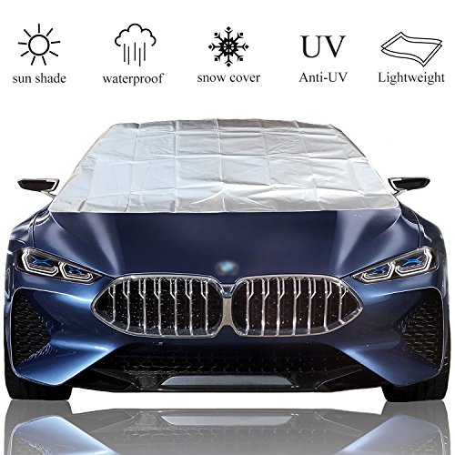 BOKIN Car Windshield Sun Shade and Snow Cover, Sun Visor Reflect UV and Keep Your Vehicle Cool in Summer. This Sunshade is for Car, Van, Truck Windshield