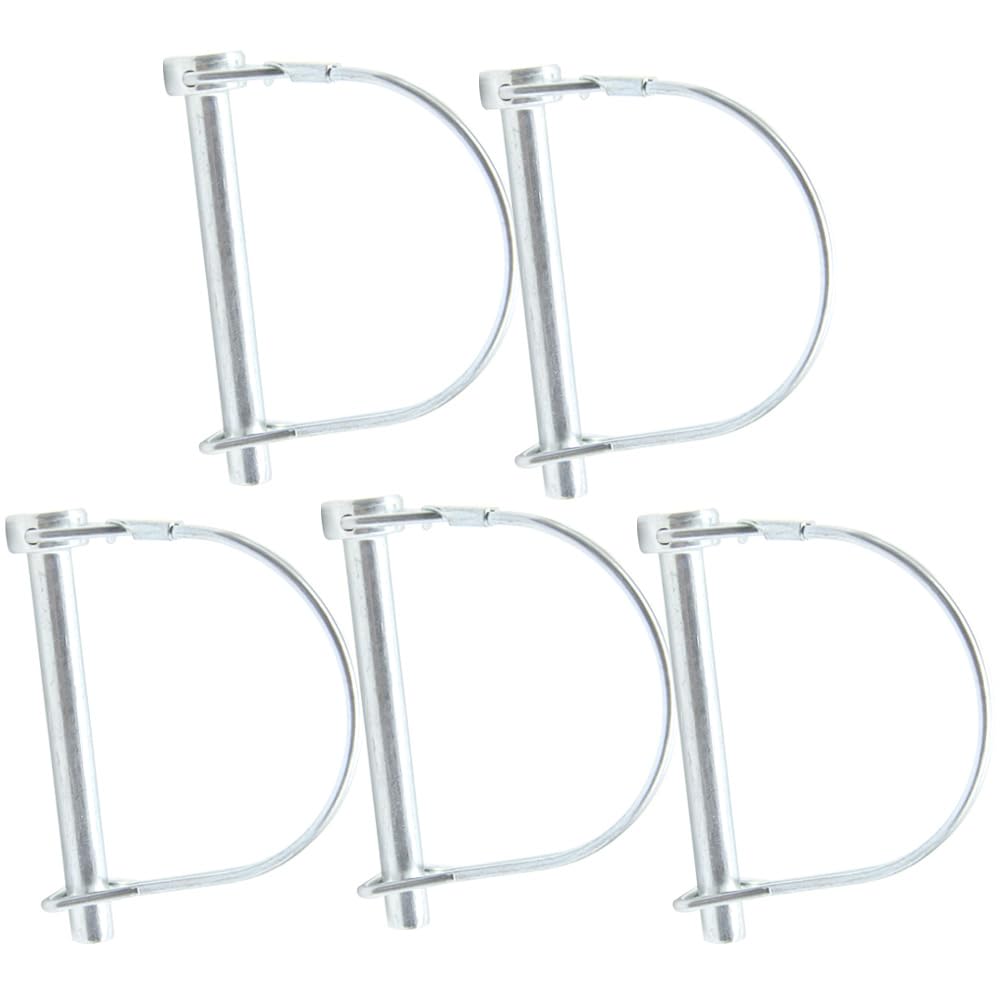 Hocansen 5 Pcs Wire Locking Pins 8x70mm D Shape Safety Coupler Pin Round Wire Shaft Locking Pin with Arch Wire Retainer for Farm, Tractors, Trailers（8x70mm/DX）