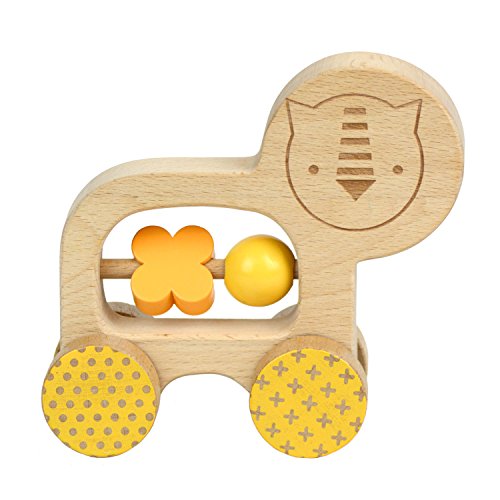 Petit Collage Wooden Push Along Animal Car Lion