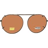 Semi Round Polarized Clip-on Sunglasses for Men & Women-Round Light weight Clip On Sunglasses For Eyewear