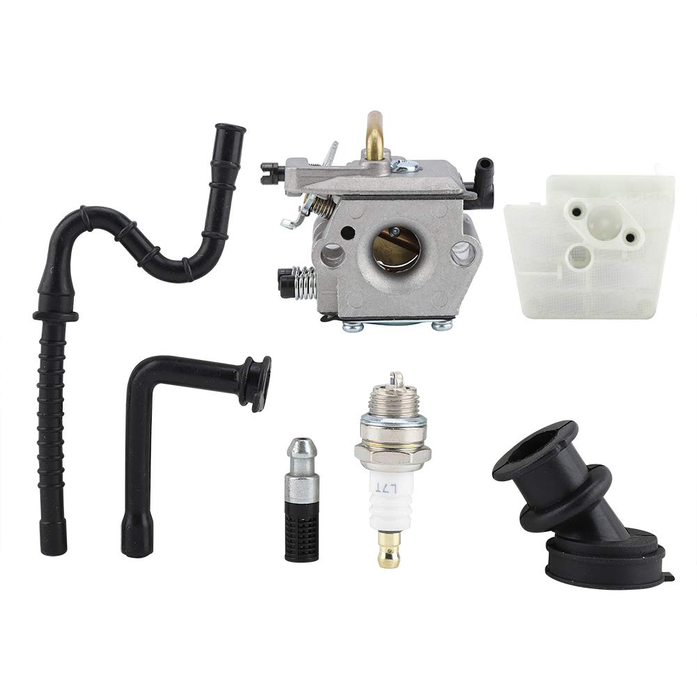 Fdit Carburetor for 024 026 MS240 MS260 MS 240 260 WT194 Chainsaw with Air Filter and Spark Plug and Intake Boot Fuel Pipe
