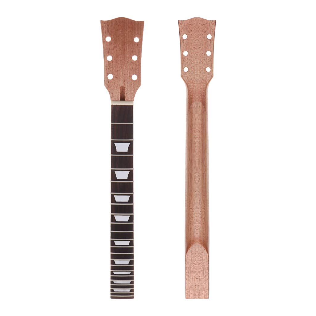 Alnicov Electric Guitar Neck DIY For Gibson LP Guitars Parts Replacement 22 Fret Mahogany Neck Rosewood Fretboard with White Trapezoid Dots Inlay Natural