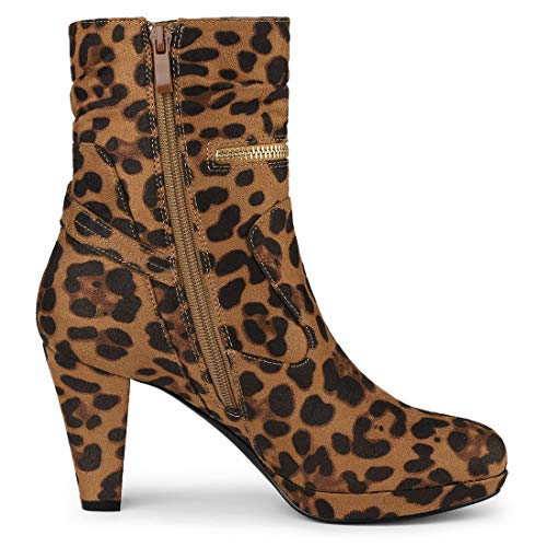 51k5bMaVzaL Allegra K Botas De Tobillo con Cremallera Y Tacón Alto A Media Pierna para Mujeres Allegra K Botas De Tobillo con Cremallera Y Tacón Alto A Media Pierna para Mujeres - Imagen 4