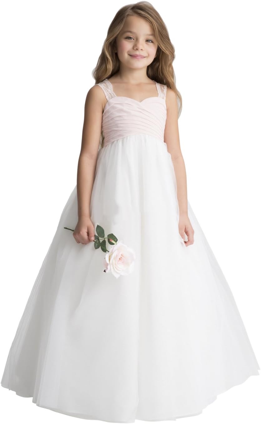Miama Pink Chiffon Tulle Wedding Flower Girl Dress Junior Bridesmaid Dress