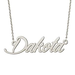 BYBWBL Dakota Name Pendant Necklace Silver Color