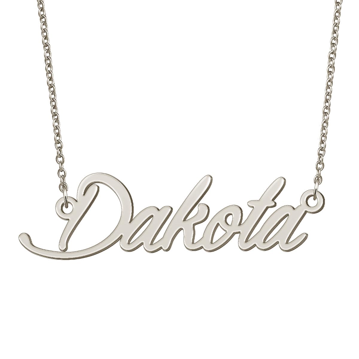BYBWBL Dakota Name Pendant Necklace Silver Color