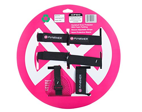 Punisher Skateboards Childrens Protective Pad set for Skateboarding, Elbow Knee and Wrist Pads, Size Small, Pink, Ages 5+