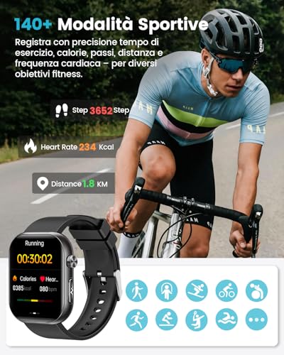2026 Nuovo Smartwatch Uomo con ECG, HRV, 𝐆li𝐜𝐞m𝐢𝐚, Pressione Sanguigna, 1,97" AMOLED Salute Orologio Fitness con Monitoraggio 24H Cardiofrequenzimetro, SpO2, Sonno, BMI, Temperatura, iOS Android