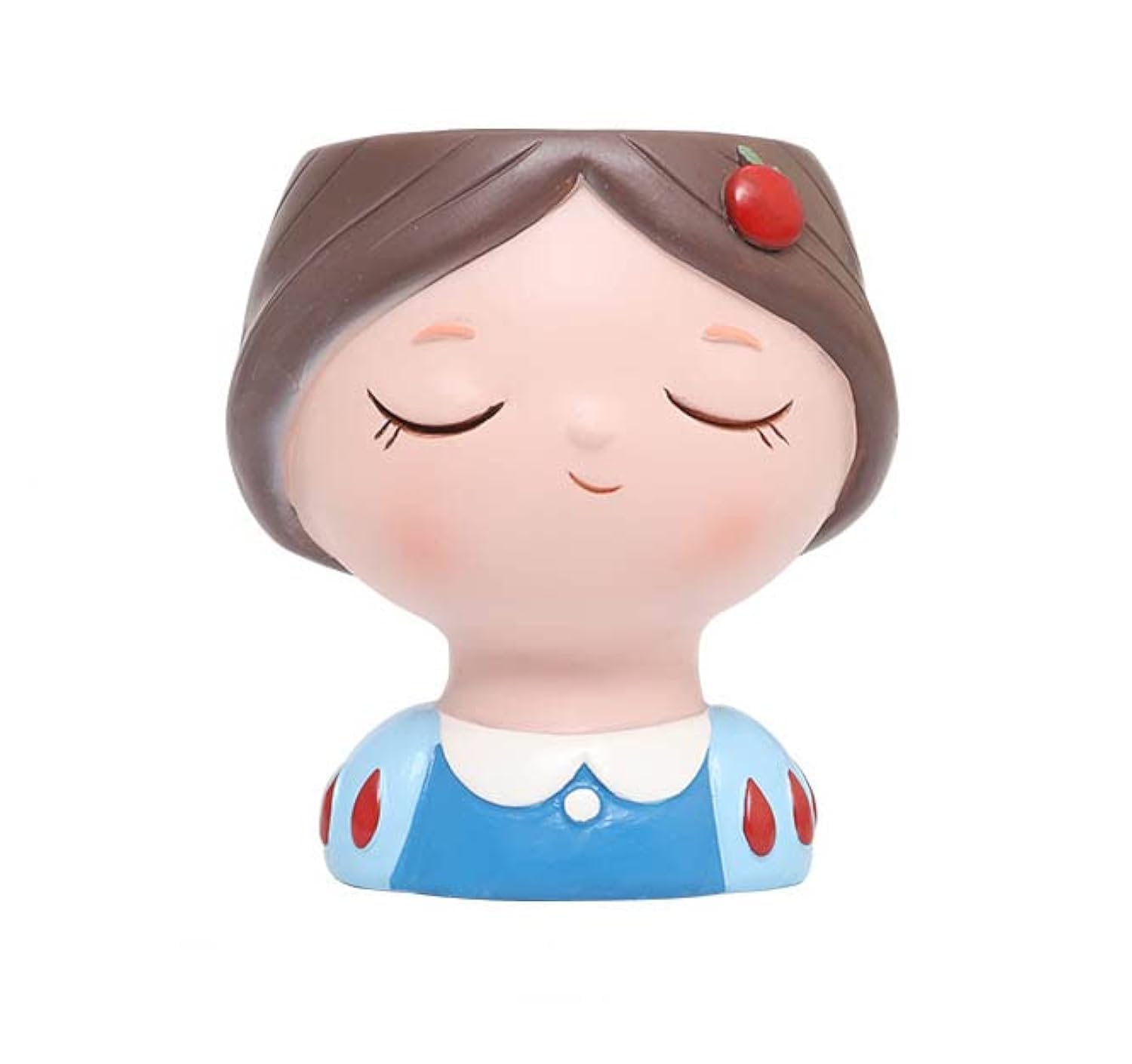 ROOGO Fairy Tale Princess Mini Flower Pot Mini Resin Succulent Planter Pot (snow white)