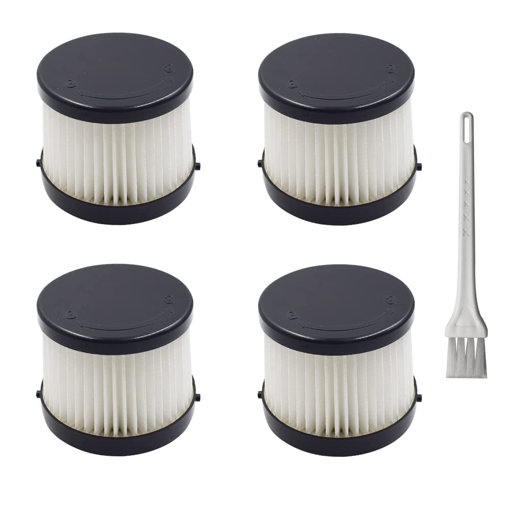 Photo 1 of HEPA Replacement Filter Compatible With Dewalt 20V Cordless Handle Vacuum, Compare to Part# DCV5011H DCV501HB, 4 HEPA Filter+1 Cleaning Brush